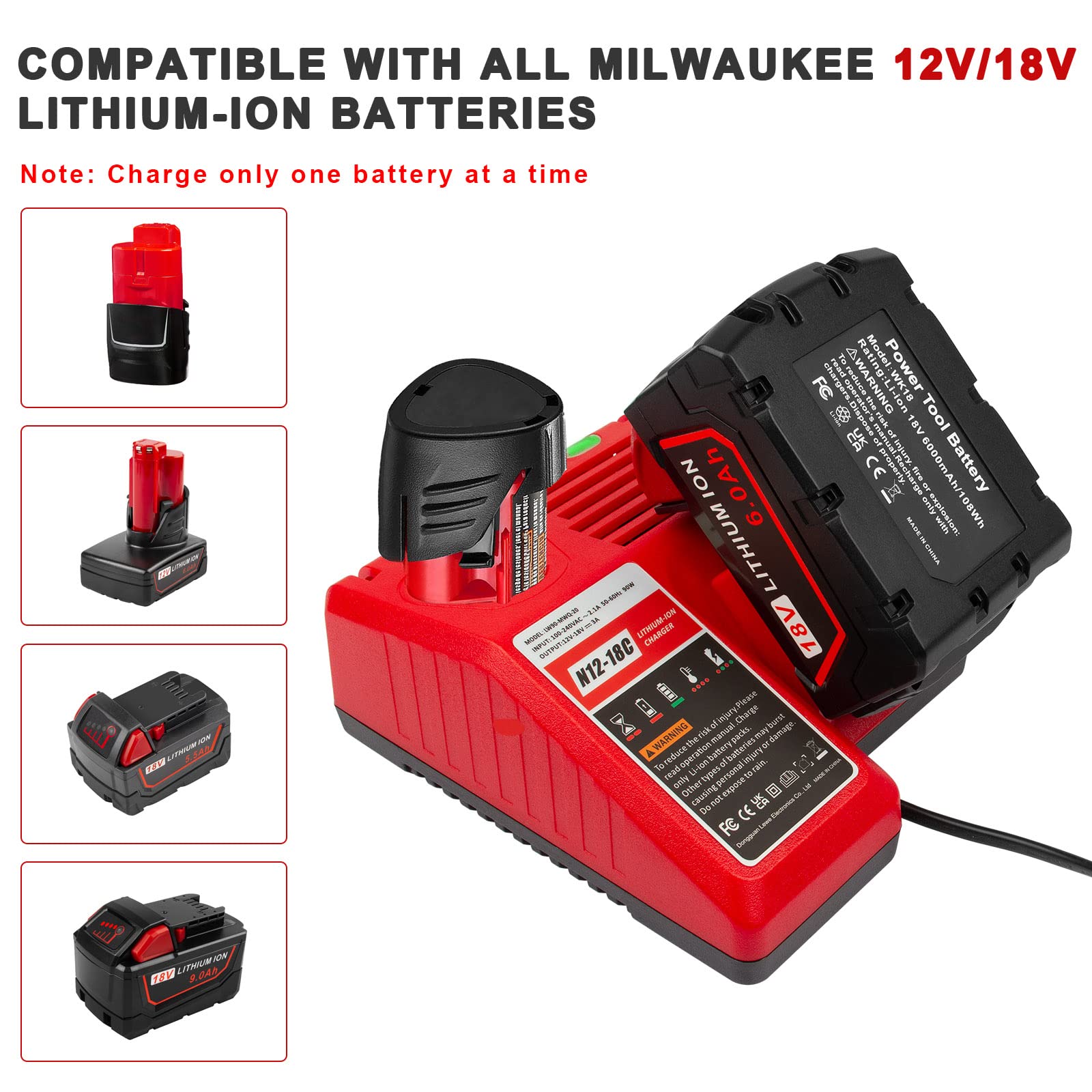 Fancy Buying compatibility label showing model list including 48-59-1812 for M18