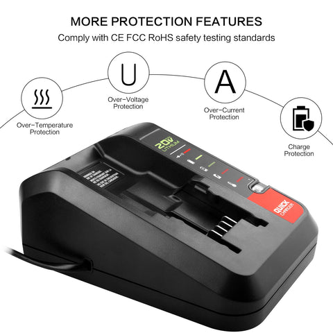 Fancy Buying Porter-Cable 20V charger fast-charge 2A output enables quicker top-ups.