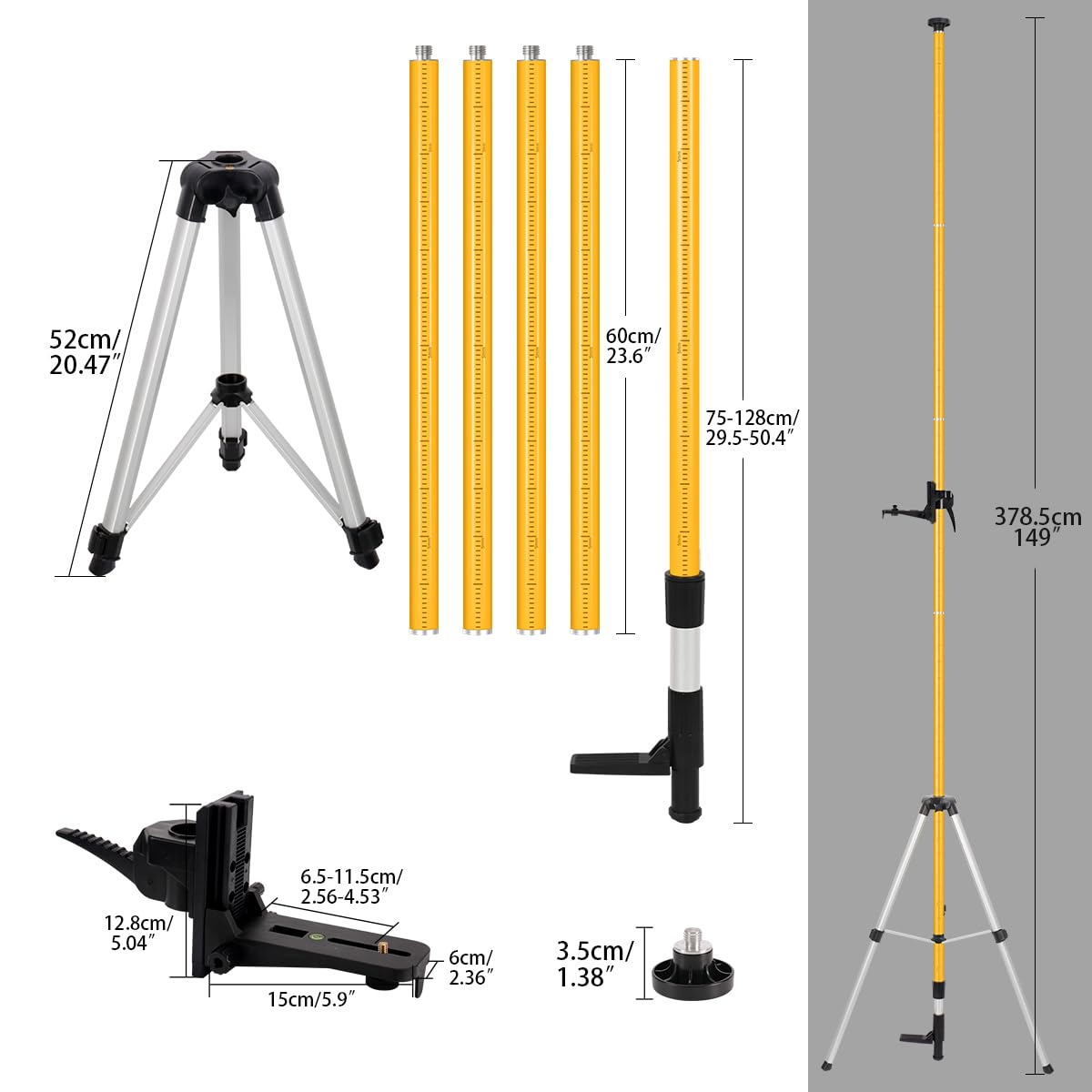 Fancyall lasers level pole bracket mount enables easy attachment to standard lasers