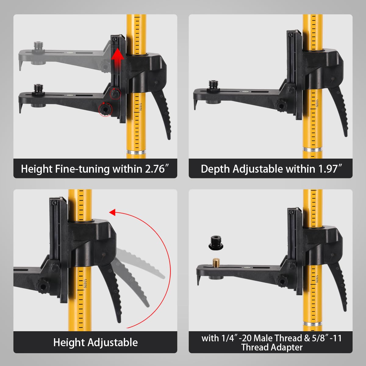 Fancyall tripod with prismatic rubber feet ensures non-slip stability on uneven floors