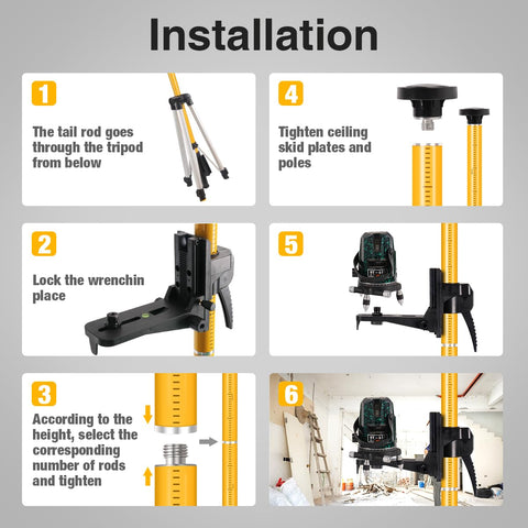 Fancyall spring-loaded base provides quick tension and stable alignment during installation