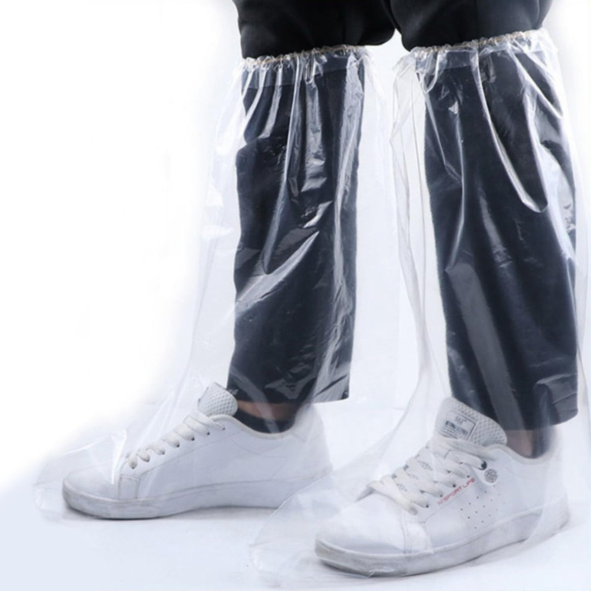 Fancystyle clear 19-inch disposable boot covers protect shoes from dirt