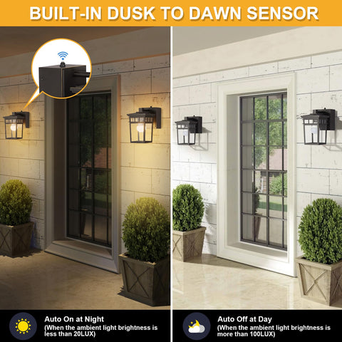 Oil-rubbed bronze finish with gold detailing on an exterior wall fixture