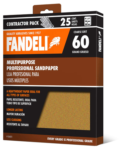 Fandeli 36021 60-grit close-up highlights coarse texture for quick shaping.