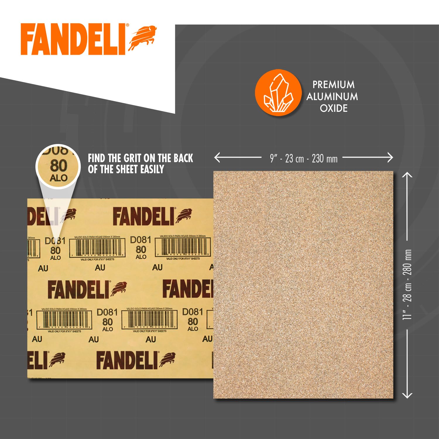 Fandeli 220-grit sanding paper pack for fine surface polish.