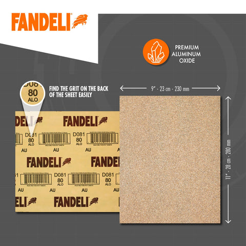 Fandeli 220-grit sanding paper pack for fine surface polish.