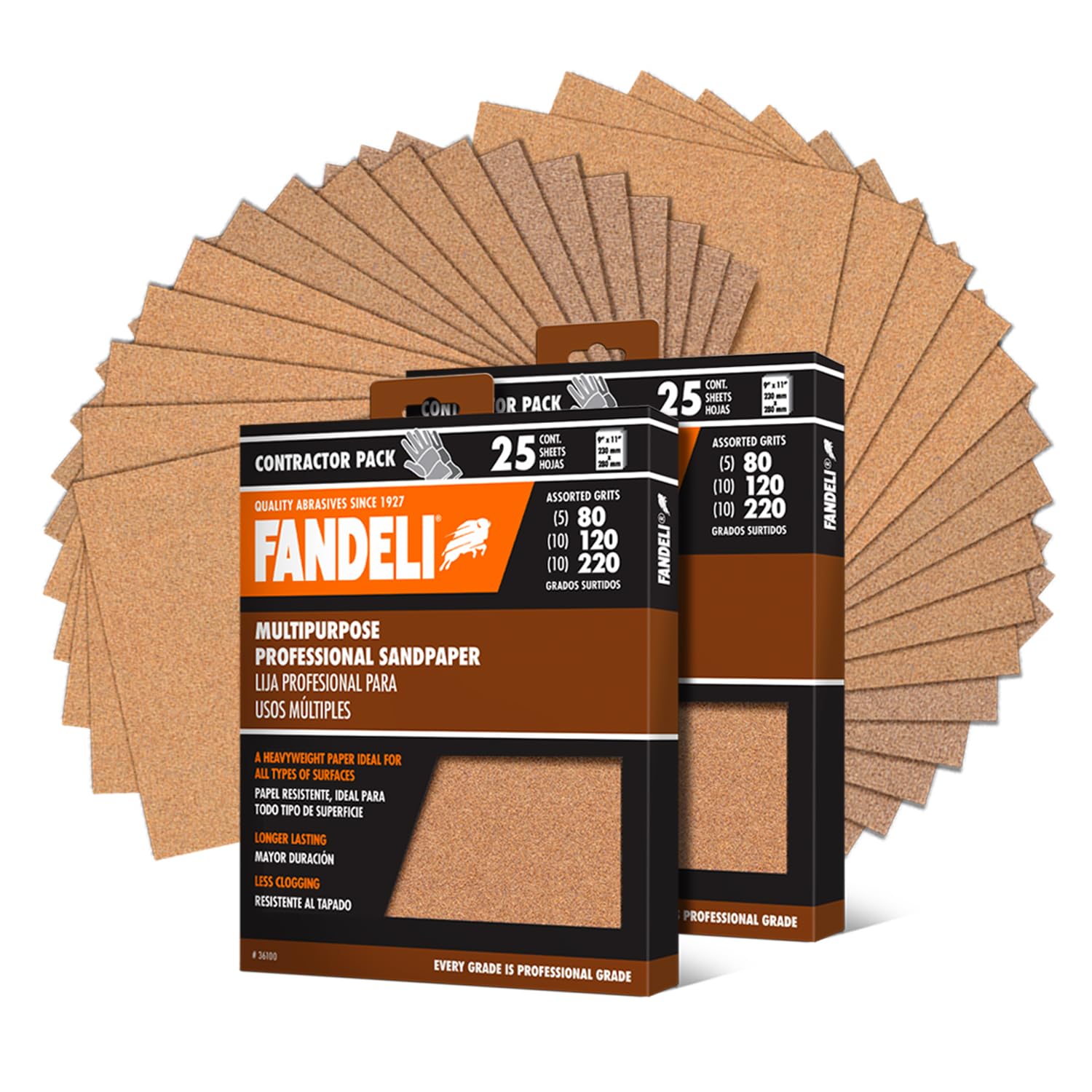 Fandeli 80-grit sanding paper pack for wood and metal projects.