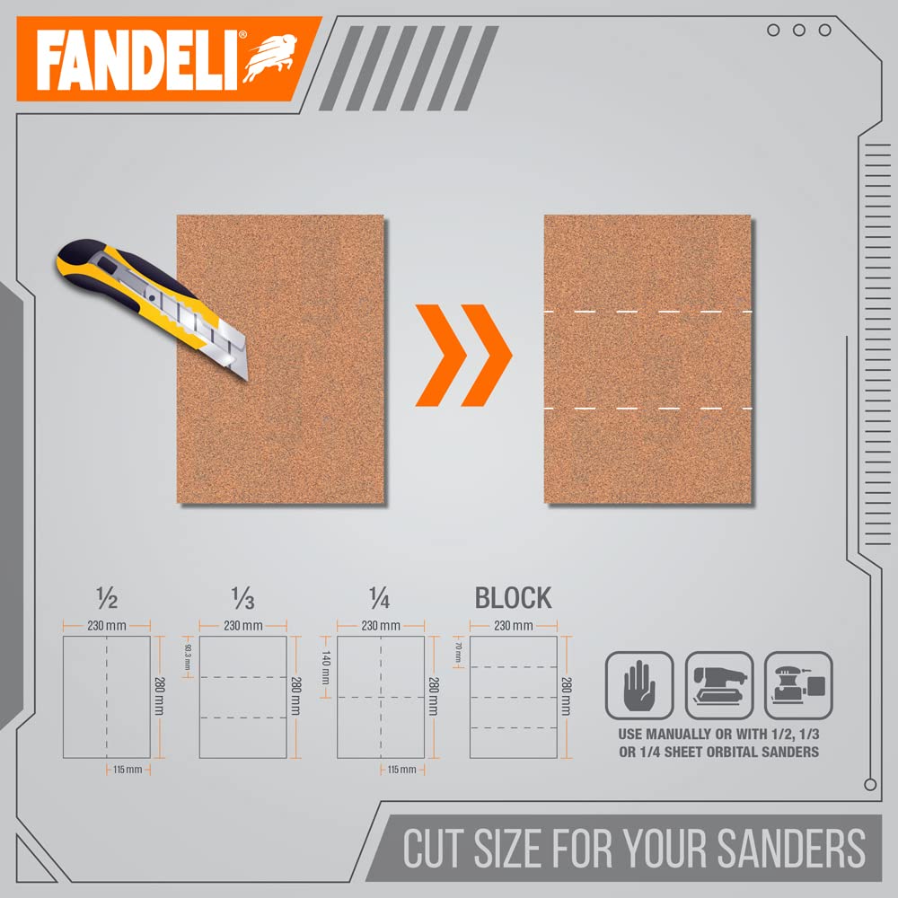 Fandeli paper on wood surface ready for smoothing