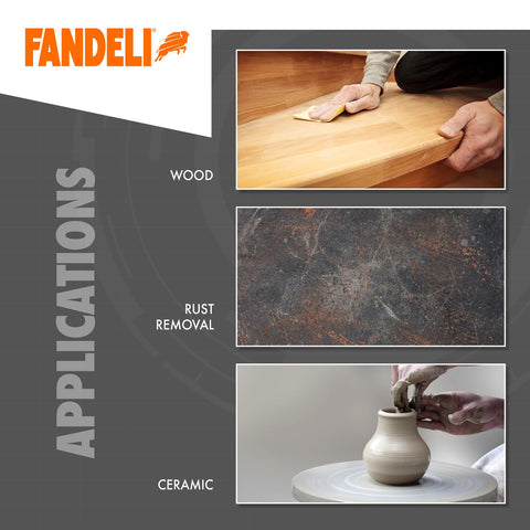 Fandeli metal-finishing sanding paper for prep and polish.