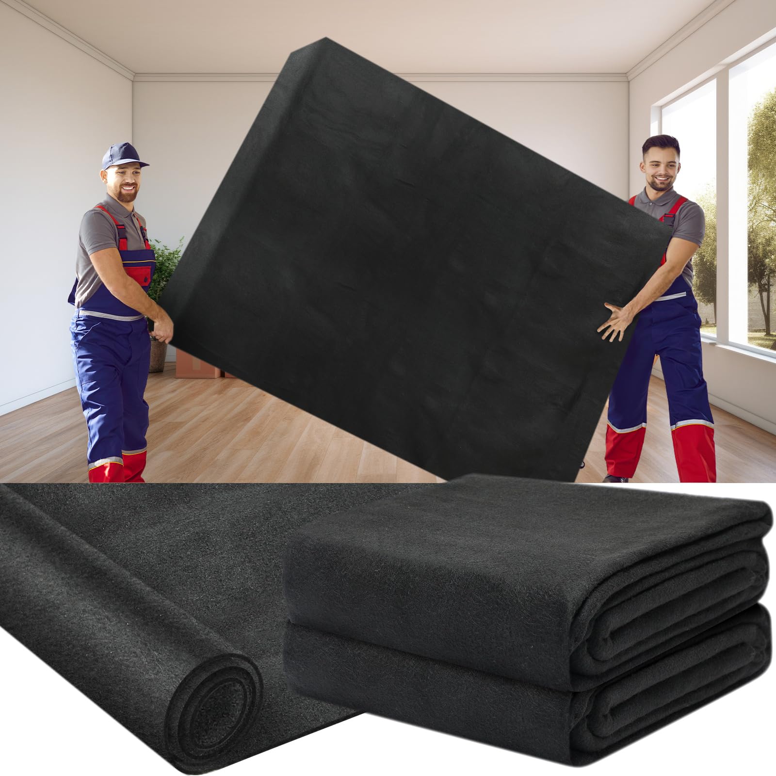 Fanfanwin 80x144 moving blanket provides full coverage for large furniture during moves.