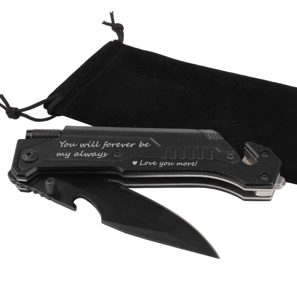 Fanfoobi knife measures 8 inches overall with a 4.5 inch wood handle.