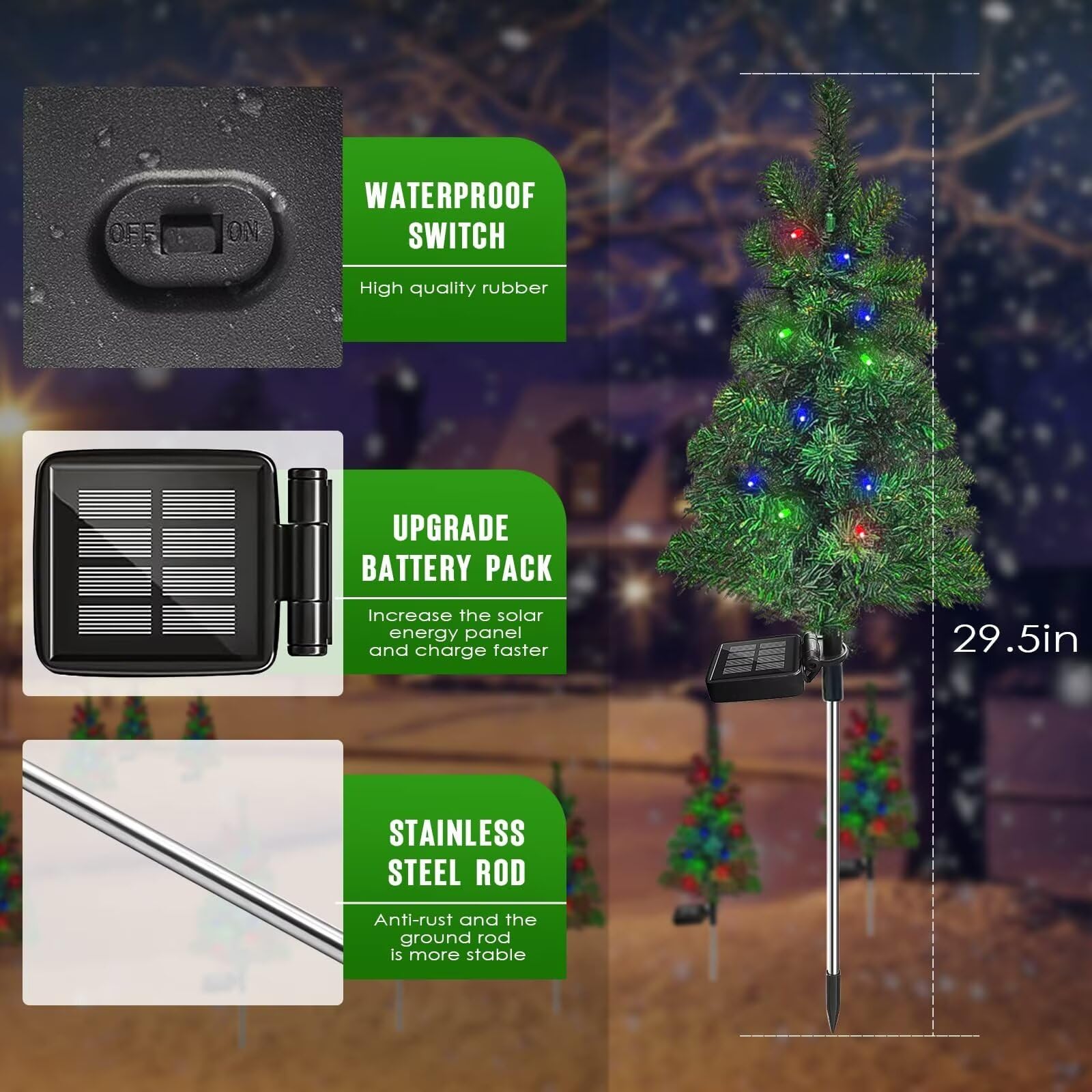 FanFX ground-insertable stake setup for quick yard decoration