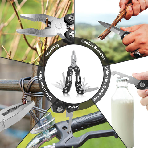 Fangfo multitool with nylon sheath for safe carry and easy access.