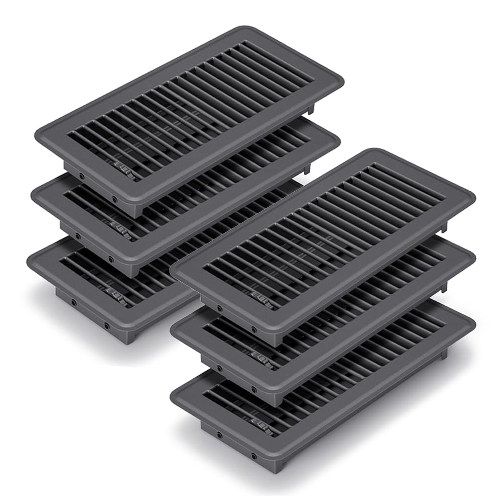 FanGoFast 4x10 floor register in dark gray for durable home airflow coverage