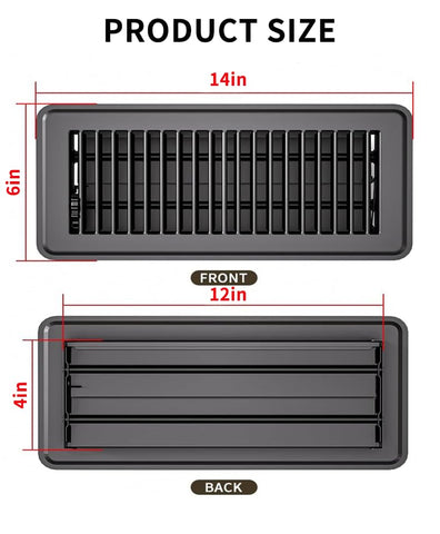 FanGoFast dark gray pack6 floor vent cover shows durable metal construction.