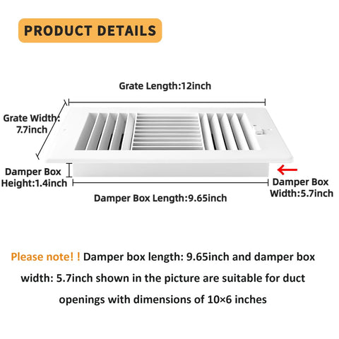 FanGoFast vent cover 3-way adjustable close-up for versatile airflow