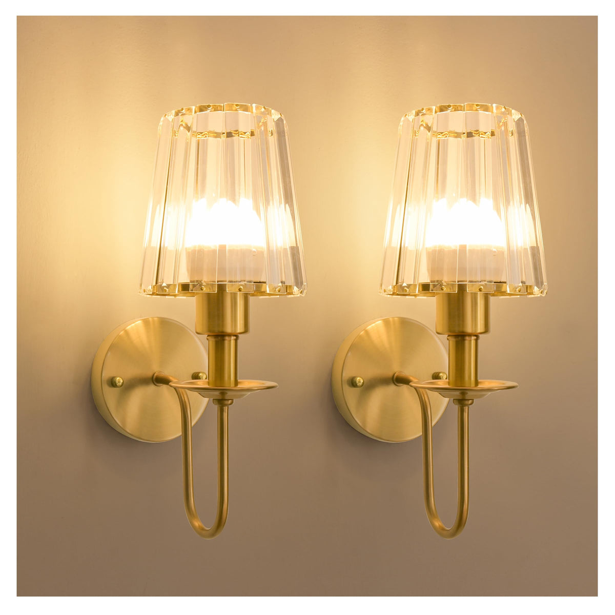 FANIZOL battery-operated wall sconce duo with crystal accents for versatile home decor