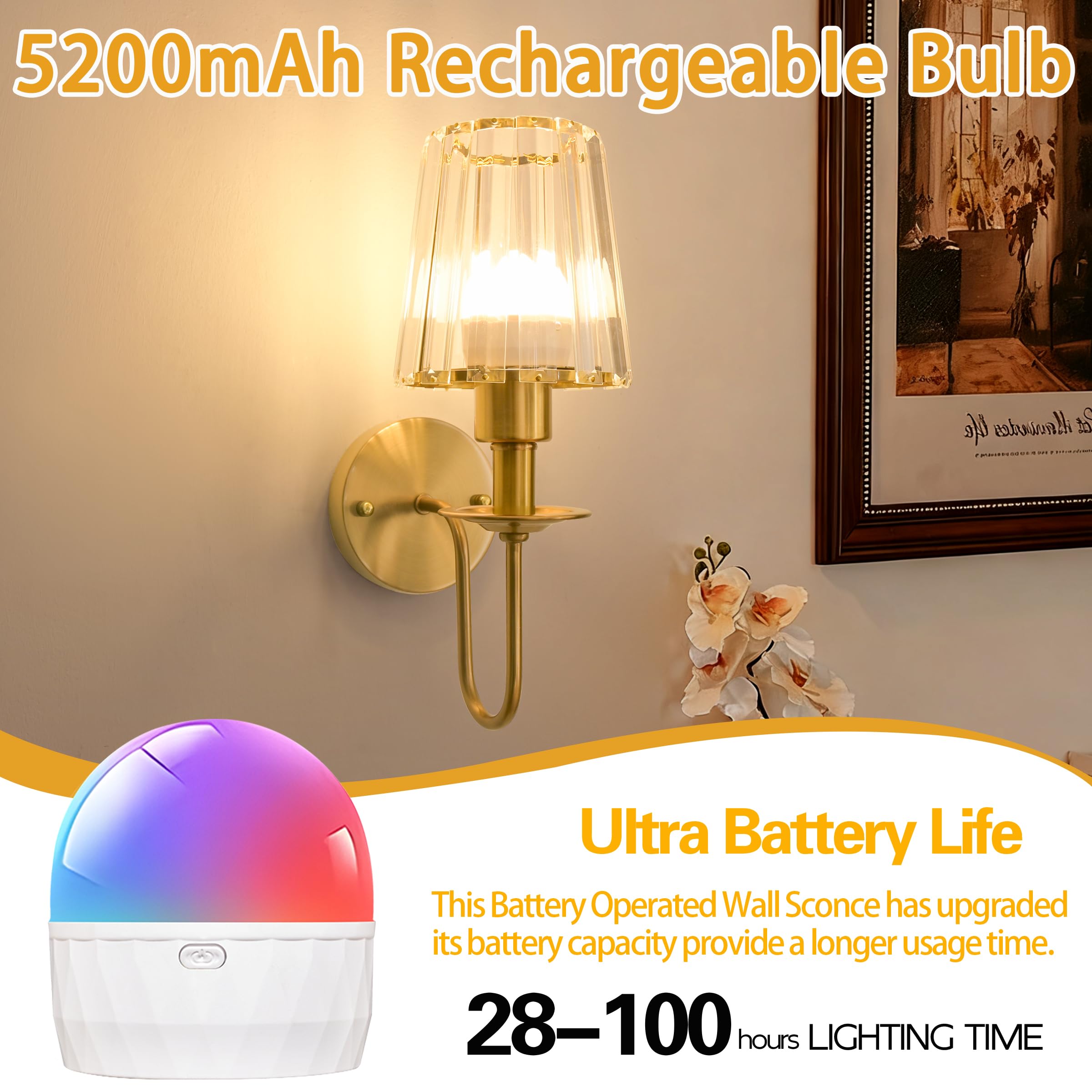 FANIZOL dimmable LED sconce with 10-level brightness for mood lighting