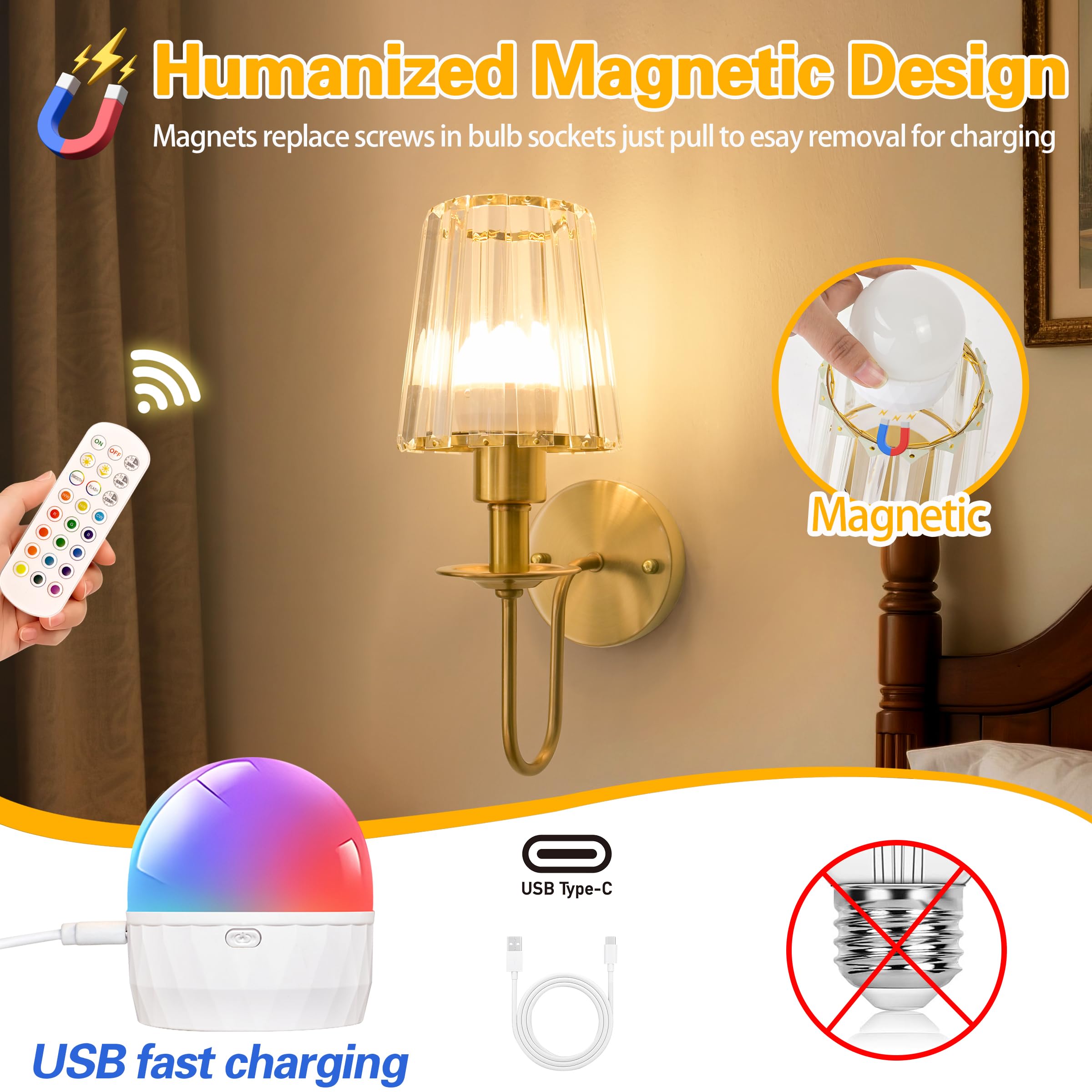 FANIZOL rechargeable 5200mAh sconce offers long-lasting glow for evenings