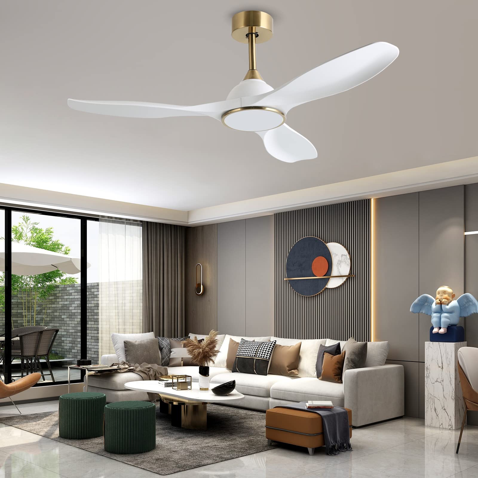 Fanliving easy installation with included down-rods for different ceilings