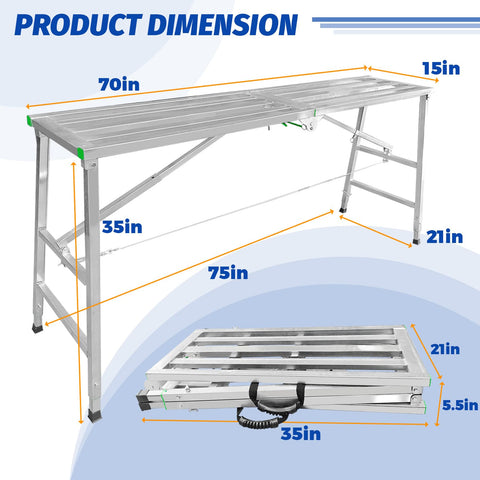 Fanmoss folding platform height adjustment demonstration for flexible elevation