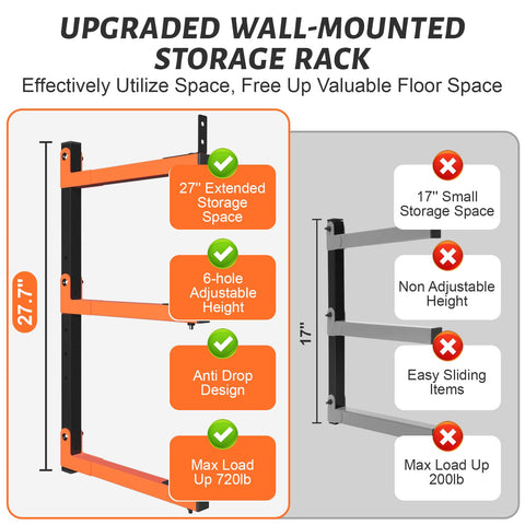 Fanmoss six-hole adjustable wall rack front view showing versatility.