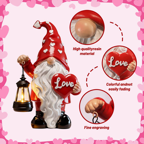 10-inch FANMOUDELN valentines gnome suitable for porch and garden