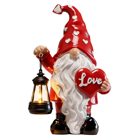 FANMOUDELN valentines gnome with heart-shaped hat for romantic garden decor