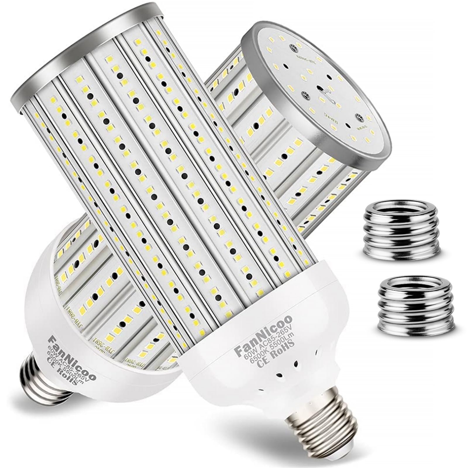 FanNicoo corn light with 360° coverage for large indoor spaces.