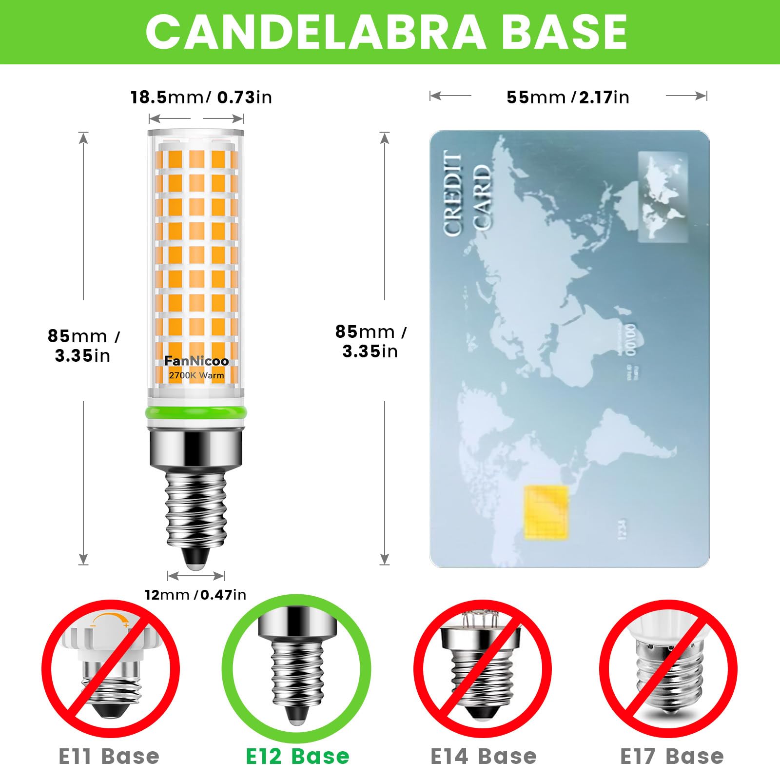 FanNicoo E12 LED bulb in bathroom light delivers flicker-free visibility.