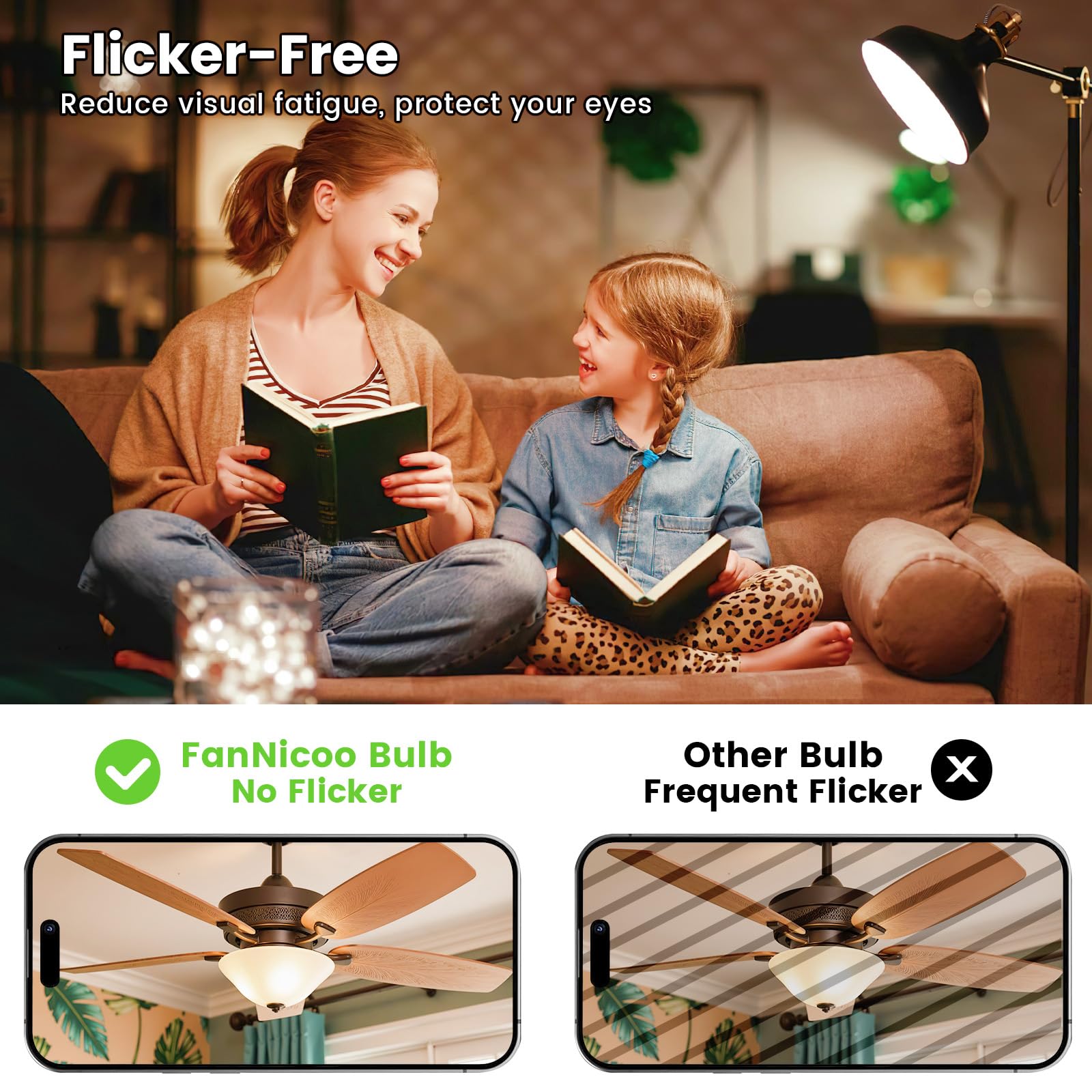 FanNicoo E12 LED bulb in salt lamp offers gentle warmth.
