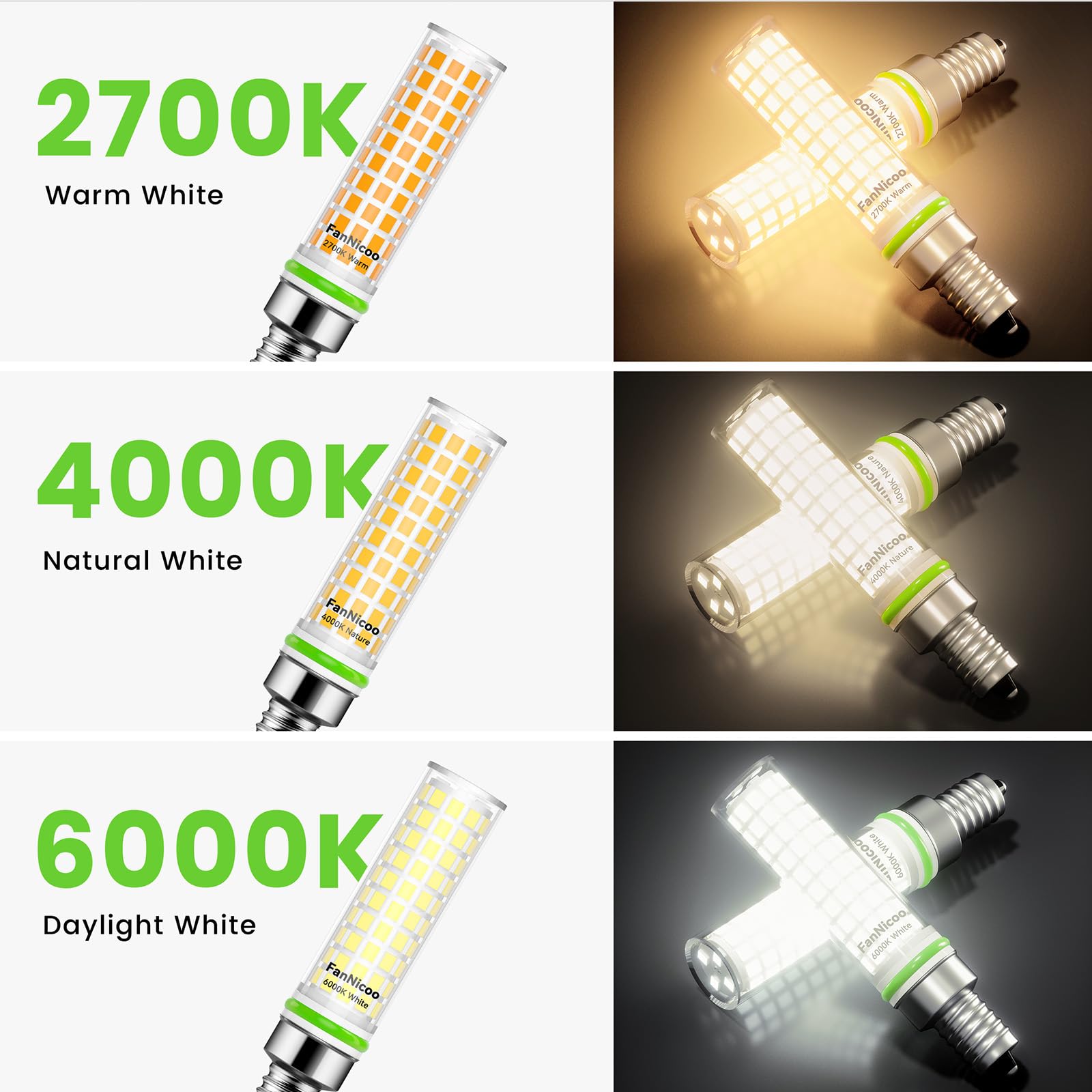 FanNicoo E12 LED bulb in wall sconce adds crisp, reliable light.