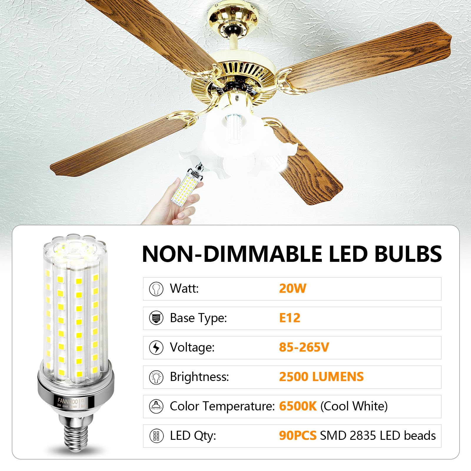 FanNicoo E12 LED bulb long-life design promises up to 36,000 hours