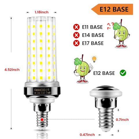 FanNicoo E12 LED corn bulb coverage 360 provides full-room lighting.