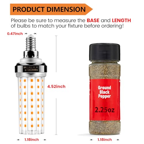 FanNicoo E12 LED corn warm-white 3000K casts cozy ambiance.