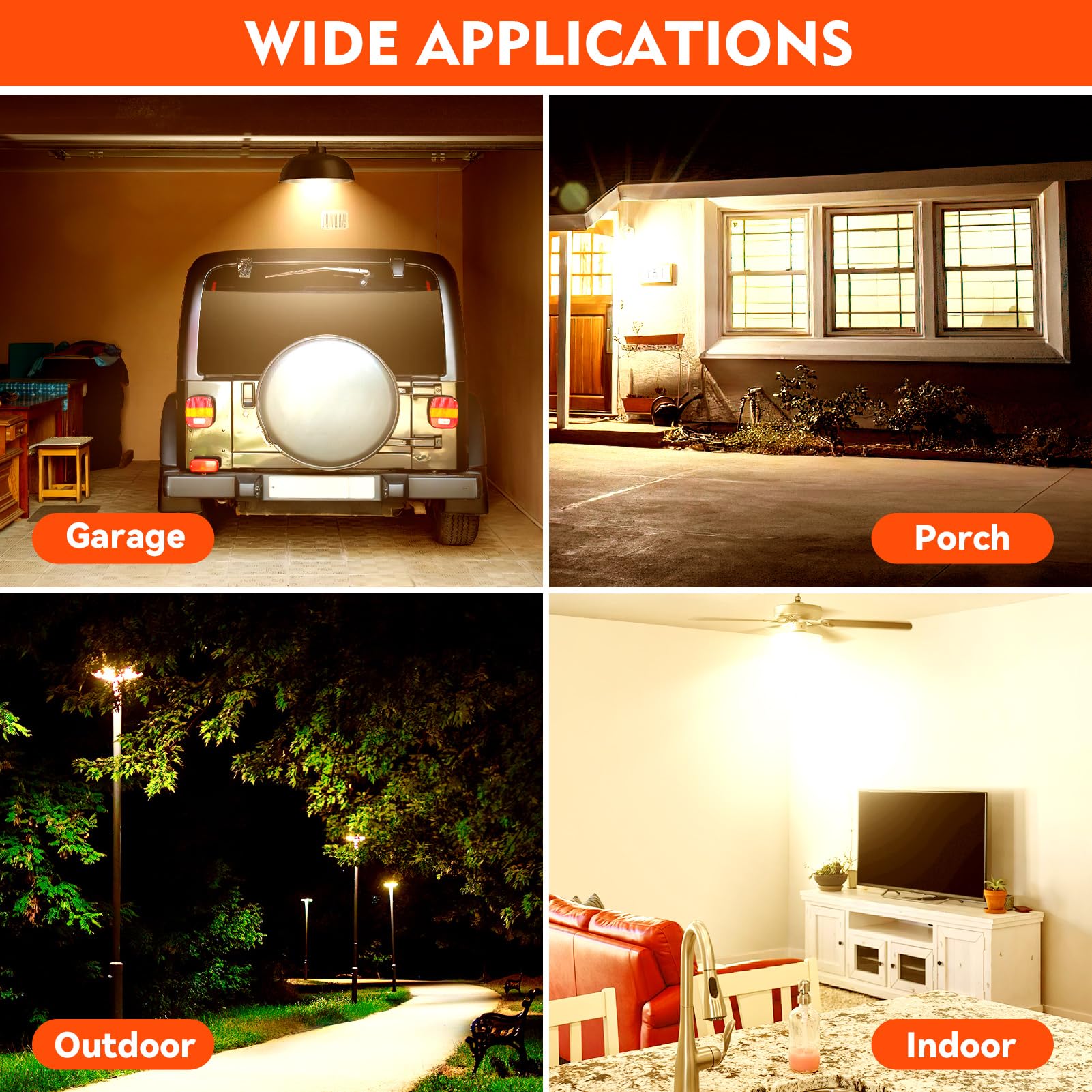 FanNicoo LED corn bulb with 360-degree beam for wide coverage
