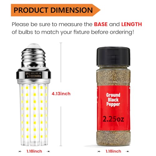 FanNicoo LED corn light 360-degree illumination covers entire space efficiently.