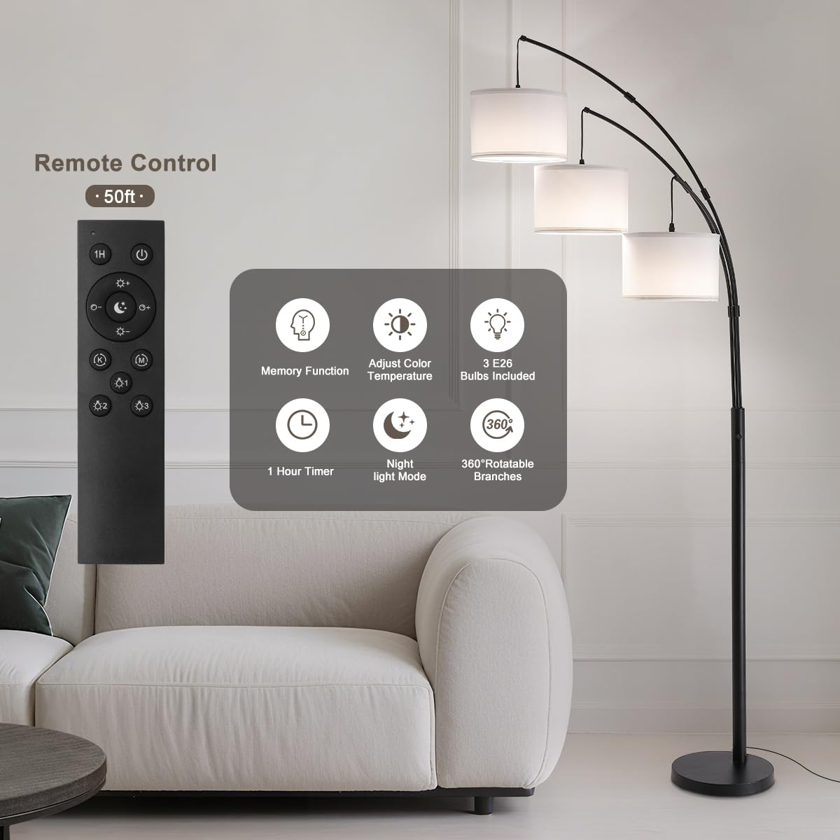 Fansdrick 80-inch floor lamp base providing a sturdy, safe presence.