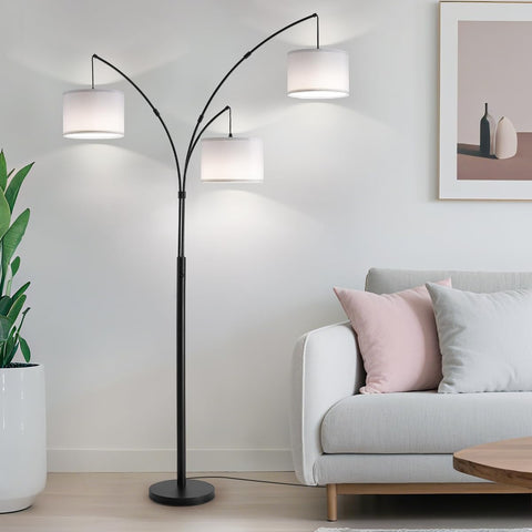 Fansdrick three-head lamp with independent controls for flexible illumination.