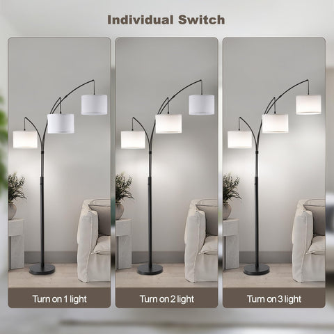 Fansdrick close-up of white linen shades diffusing warm light.