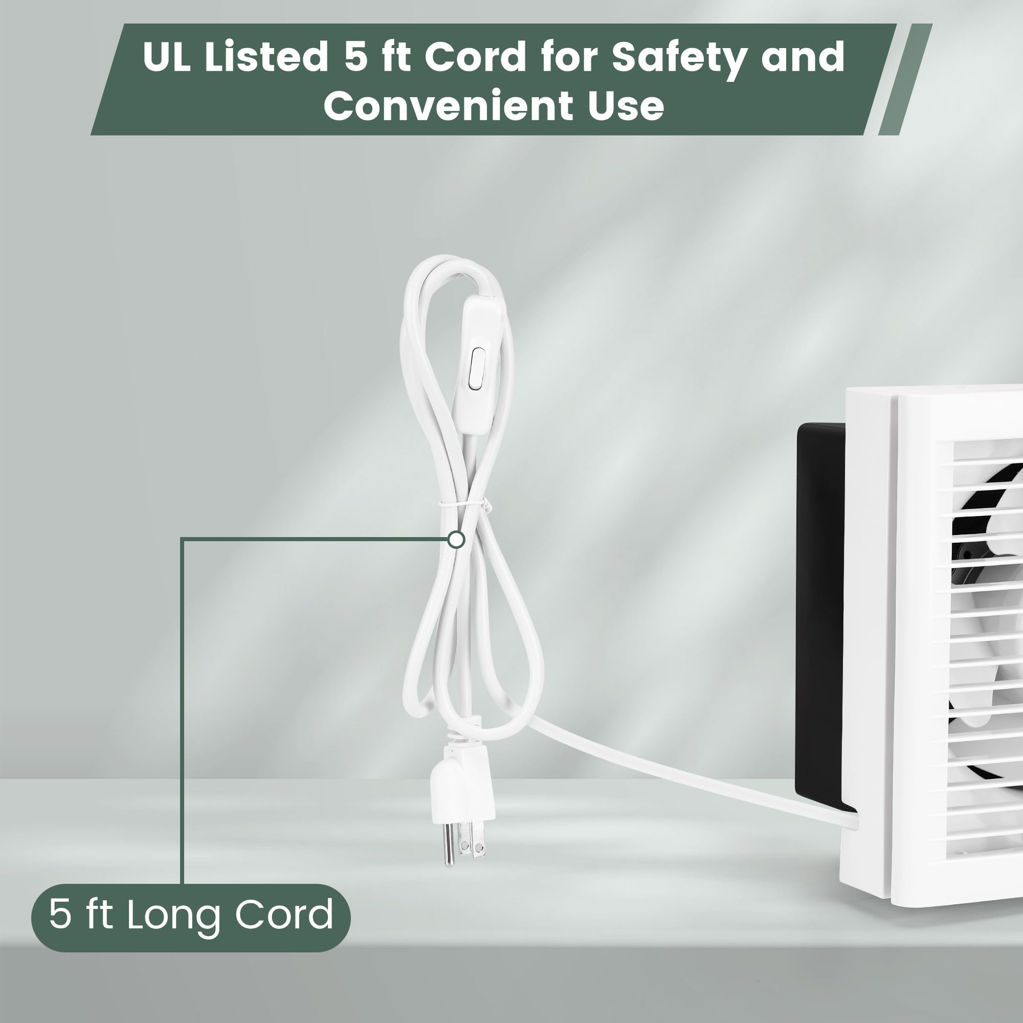 Fanspex 6-inch shutter exhaust fan blades provide smooth airflow.