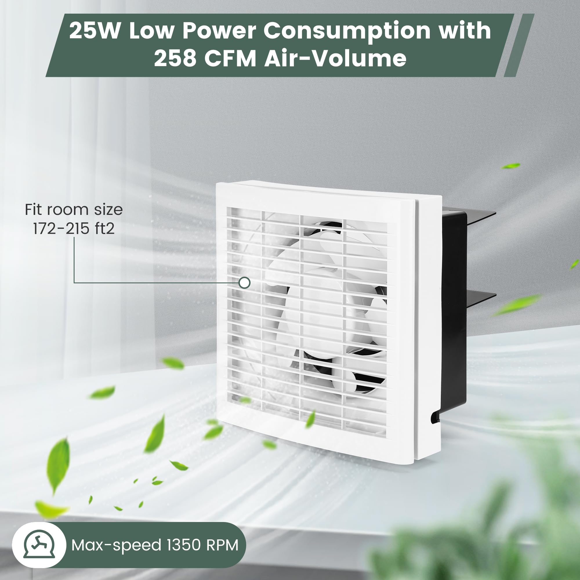 Fanspex 6-inch shutter exhaust fan dimensions show compact, versatile fit.