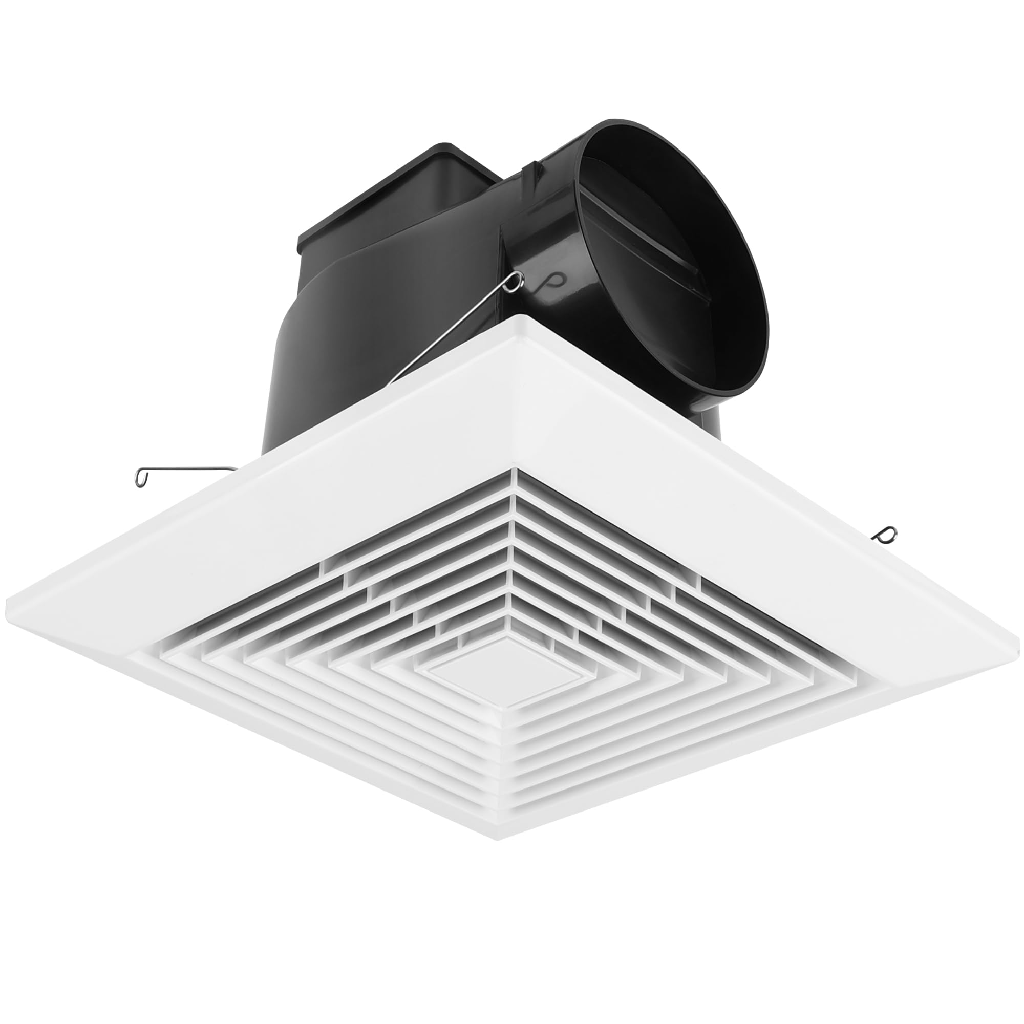 Fanspex bathroom ceiling exhaust fan with 9.1x9.1 housing for simple installation.
