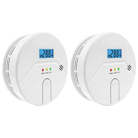 FANSTLOYI 2-in-1 smoke and CO detector front view with clear safety display.