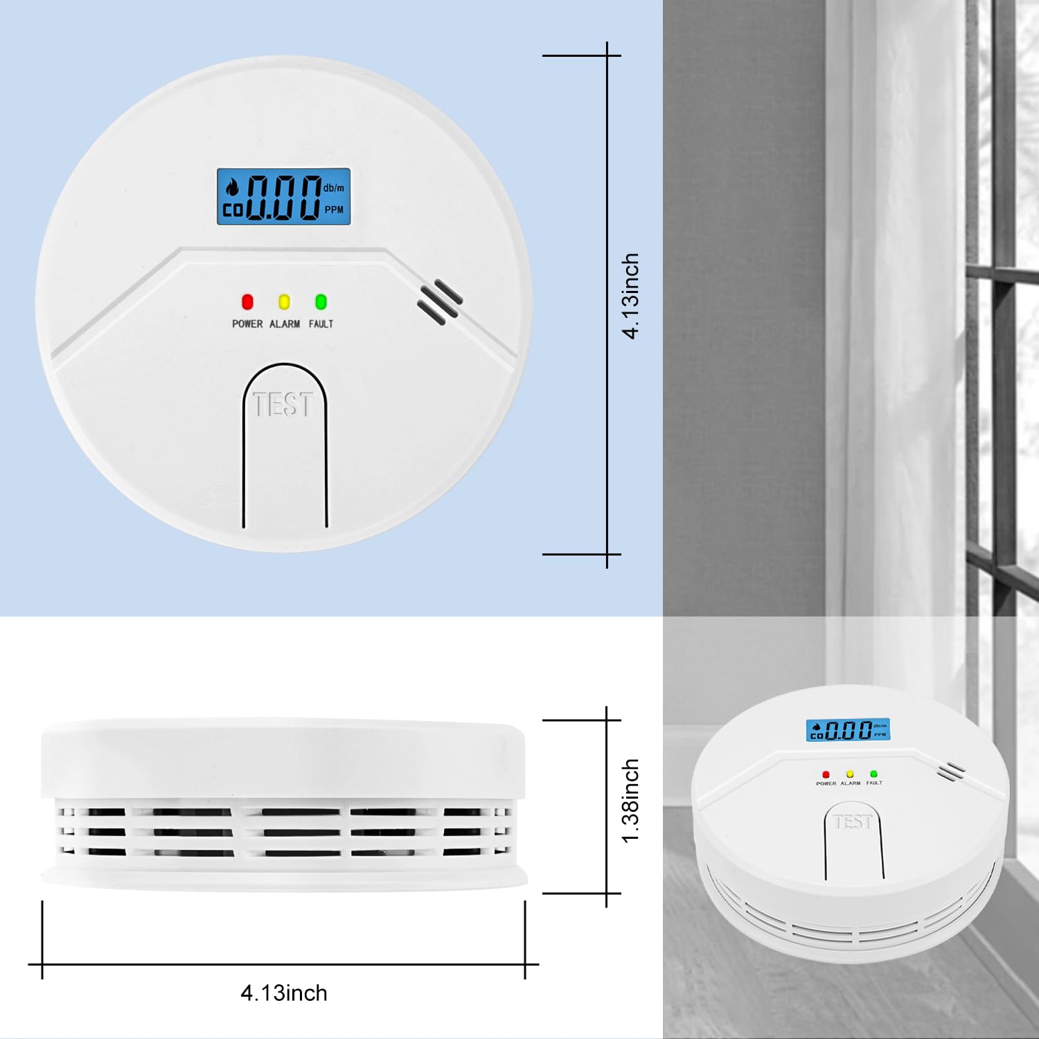 FANSTLOYI 85dB alarm sounding to alert occupants during a hazard.