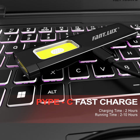 FANT.LUX Pocket Flashlight clothes clip enables hands-free wear.