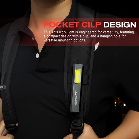 FANT.LUX Pocket Flashlight magnetic base keeps hands-free illumination.