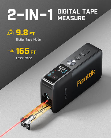 Fanttik A10 Pro laser distance measurement in use for accurate room length.