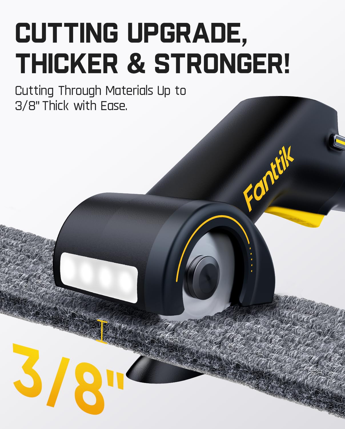 Close-up of Fanttik C10 Pro BowGuide 1.77-inch blade ready to slice thick material