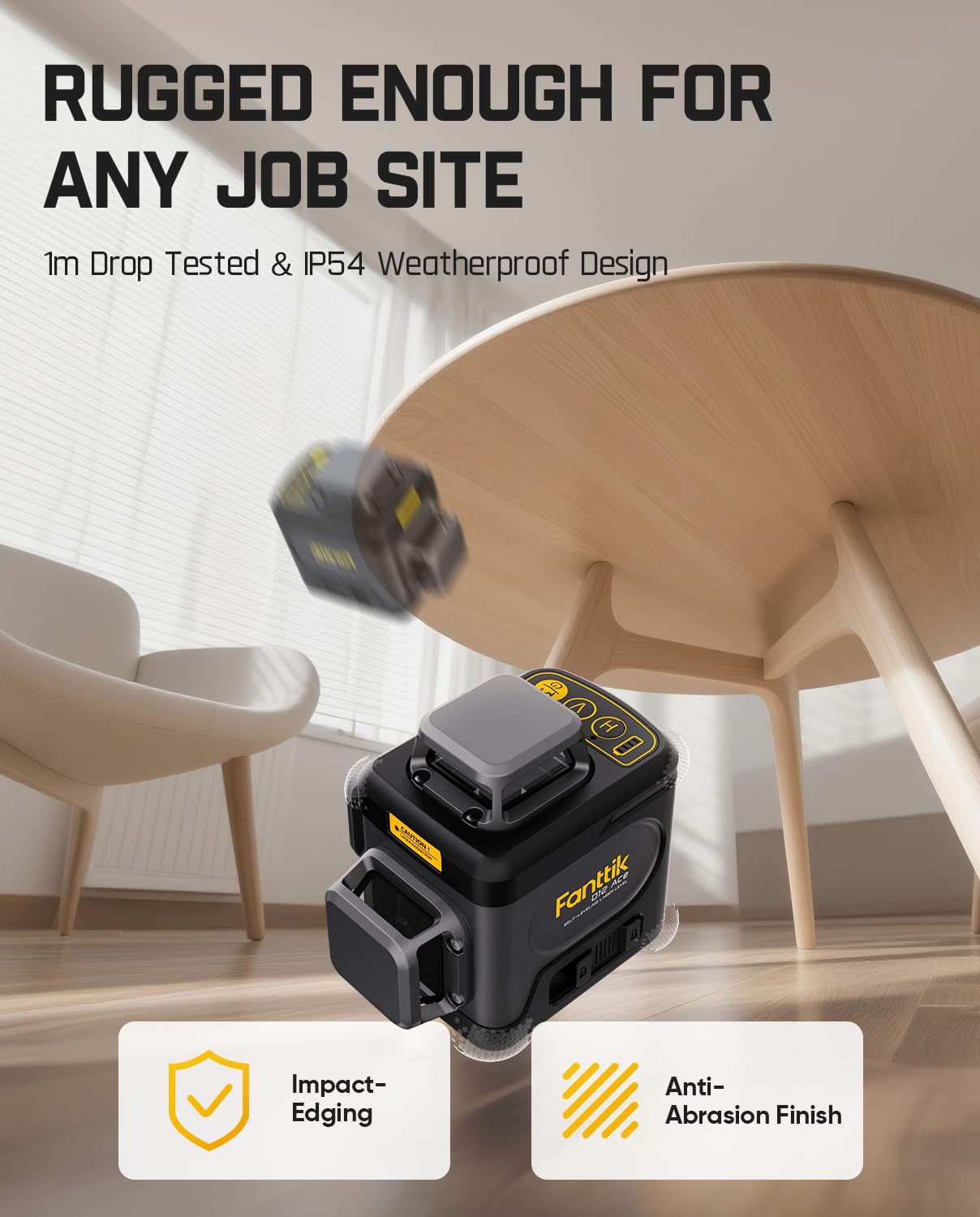 Fanttik D12 Ace auto-leveling within 4° provides quick setup on site.